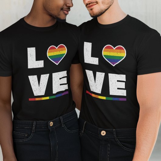 T-shirt Drapeau Gay pride LGBTQ Distressed Grunge Love
