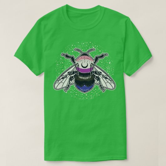 T-shirt Drapeau Genderfluide Bee Fier LGBT Pride (Design devant)