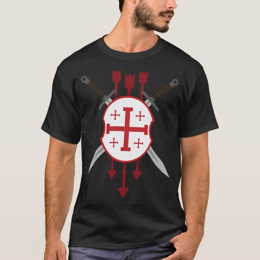 T-shirt Drapeau Géorgien Avec Des Épées. (Devant)