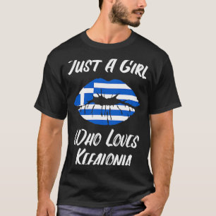 T-shirt Drapeau grec de l'amour des lèvres et de la bouche