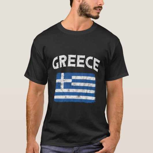T-shirt Drapeau grec déchiré (Devant)