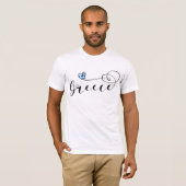 T-shirt Drapeau Grec En Coeur, Grèce (Devant entier)