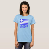T-shirt Drapeau grec et femmes de Grèce  (Devant entier)