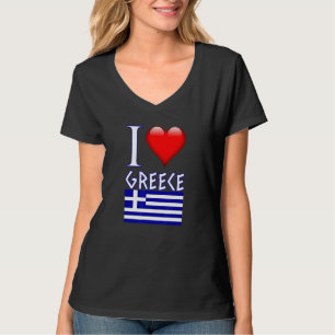 T-shirt Drapeau grec I Love Grèce Ancien Écriture Patrioti