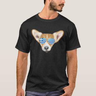 T-shirt Drapeau grec Pembroke Welsh Corgi Chien Grèce Poch