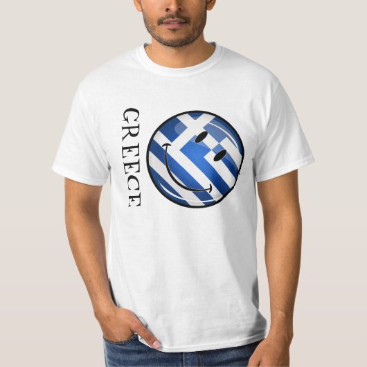 T-shirt Drapeau grec souriant (Devant)