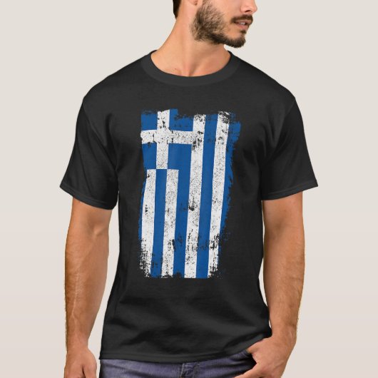 T-shirt Drapeau grec Vintage Pride Grèce (Devant)