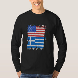 T-shirt Drapeau Grèce Amérique États-Unis Racines Grecques