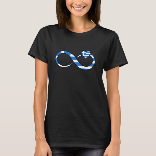 T-shirt Drapeau Grèce Cœur Infini Fierté Grecque Hellènes (Devant)