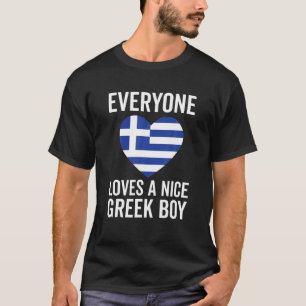 T-shirt Drapeau Grèce - Tout Le Monde Aime Un Joli Garçon