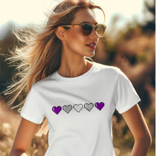 T-shirt Drapeau gris Coeur Pixel