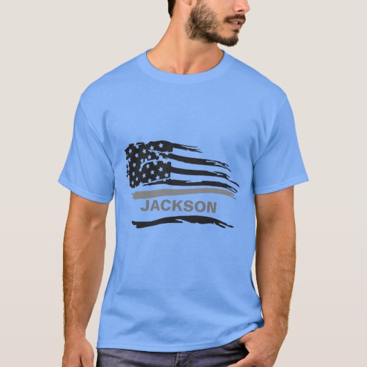 T-Shirt Drapeau Grunge Corrections (Devant)