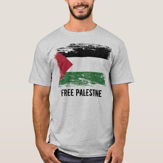 T-shirt Drapeau grunge de la Palestine (Devant)