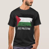 T-shirt Drapeau grunge de la Palestine (Devant)