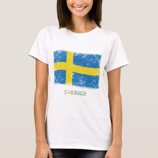 T-shirt Drapeau grunge de la Suède (Devant)