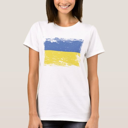 T-shirt Drapeau grunge de l'Ukraine (Devant)