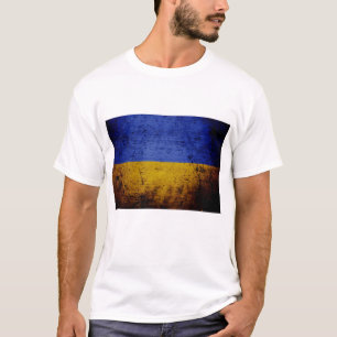 T-shirt Drapeau grunge noir de l'Ukraine