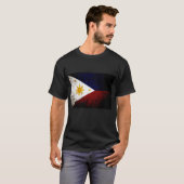 T-shirt Drapeau grunge noir de Philippines (Devant entier)