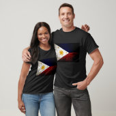 T-shirt Drapeau grunge noir de Philippines (Unisexe)