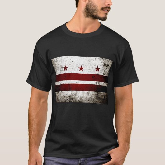 T-shirt Drapeau grunge noir de Washington DC (Devant)