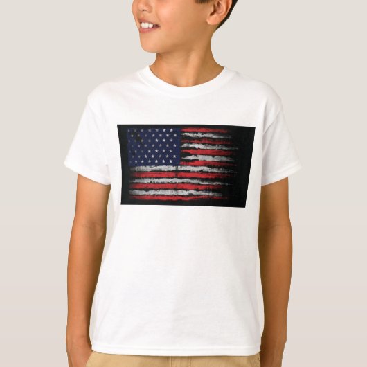 T-shirt Drapeau Grunge U.S.A (Devant)