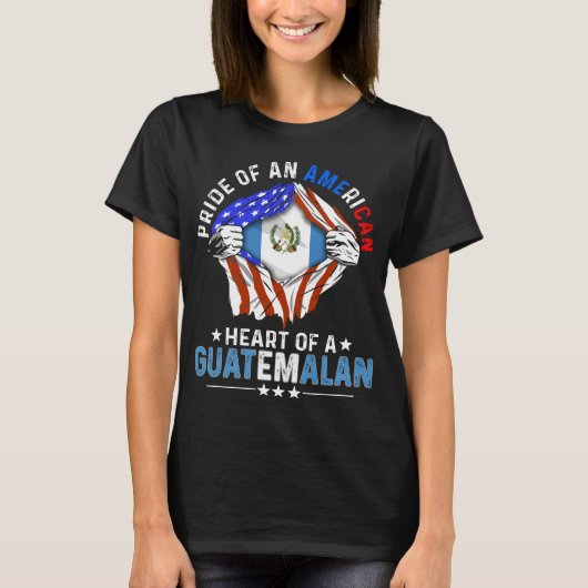 T-shirt Drapeau guatémaltèque américain étranger Guatemala (Devant)