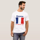 T-Shirt Drapeau Guyane + Carte + Texte (Devant entier)
