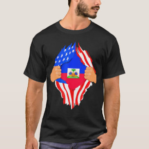 T-shirt Drapeau Haïti Sang En Moi Haïti