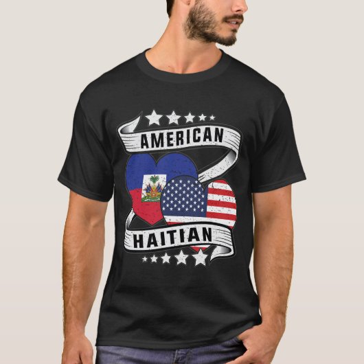 T-shirt Drapeau haïtien américain (Devant)