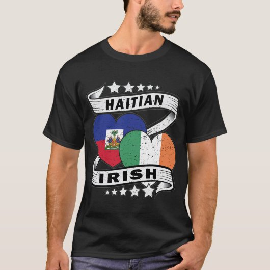 T-shirt Drapeau Haïtien Et Irlandais (Devant)
