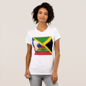 T-shirt Drapeau haïtien jamaïcain | Half Jamaïque Haïti (Devant entier)