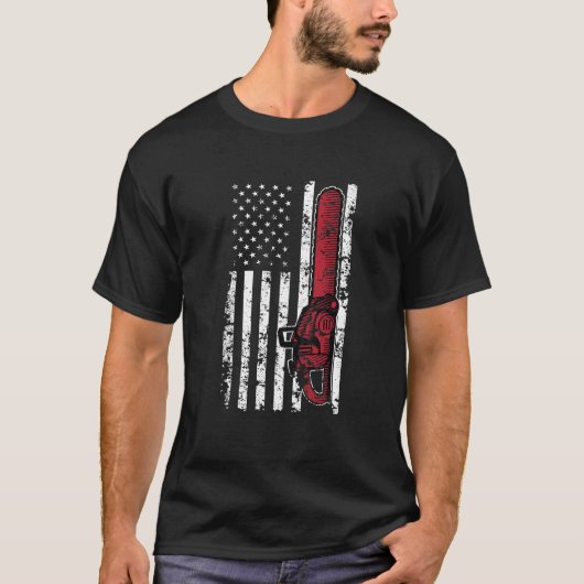 T-shirt Drapeau Halloween de tronçonneuse (Devant)