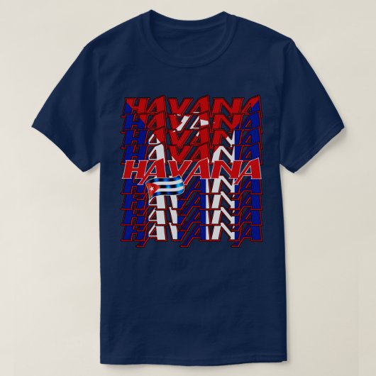 T-shirt Drapeau Havana Cuba 2 (Design devant)