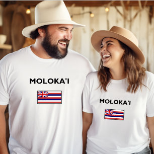 T-shirt Drapeau Hawaï de Molokai USA Couleur claire
