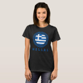 T-shirt Drapeau Hellas de Grèce pour femmes noir (Devant entier)