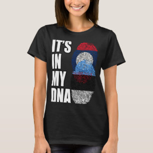 T-shirt Drapeau Héritage De L'ADN Mélangé Laotien Et Eston