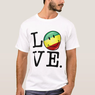 T-shirt Drapeau heureux de Rasta d'amour de Rastafarian