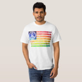 T-shirt Drapeau hippie de phénomène de paix (Devant entier)