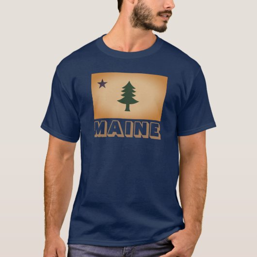 T-shirt Drapeau historique du Maine (1901-1909) (Devant)