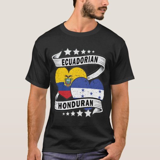T-shirt Drapeau hondurien Et Équatorien (Devant)