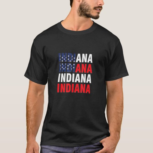 T-shirt Drapeau Indiana USA (Devant)