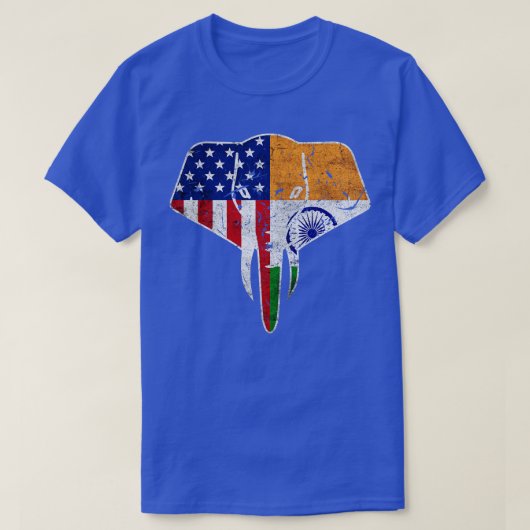 T-shirt Drapeau Indien Amérique Elephant Inde (Design devant)