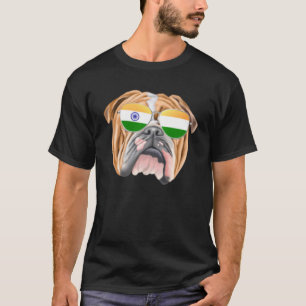 T-shirt Drapeau indien Chien en Chien en Chien en Inde Poc