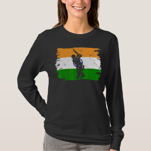 T-shirt Drapeau Indien Des Joueurs De Cricket Drapeau De L