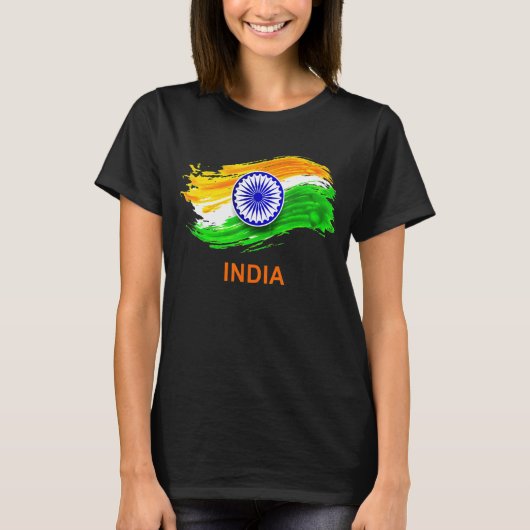 T-shirt Drapeau indien du Bharat (Devant)
