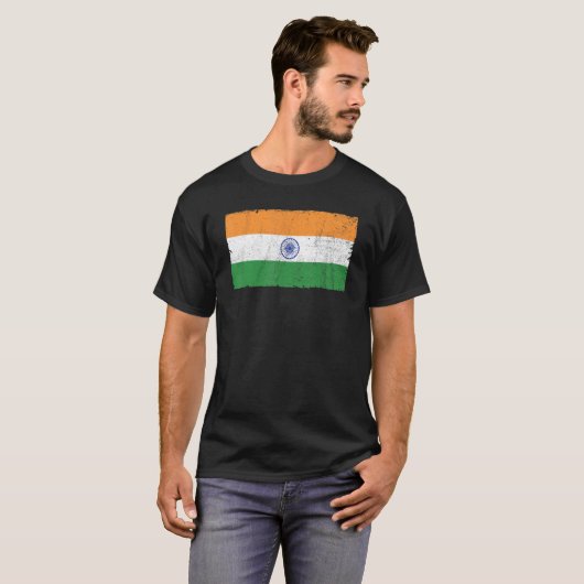 T-shirt Drapeau indien Hindustani 8 (Devant entier)