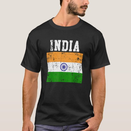 T-shirt Drapeau indien rétro Vintage (Devant)