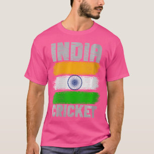 T-shirt Drapeau indien Wooh Inde Cricket Fan Batsmen