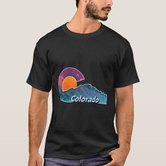 T-shirt Drapeau Inspiré Longs Peak Colorado (Devant)