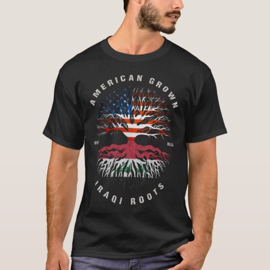 T-shirt Drapeau irakien américain (Devant)